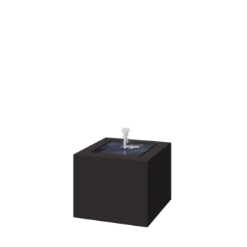 Фонтан от алуминий - Lyra - 50 x 50 x 40 cm - RAL9005 матов (черен) - C LED осветление