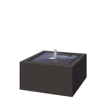 Фонтан от алуминий - Lyra - 80 x 80 x 40 cm - RAL7016 матов (антрацитено сиво) - C LED осветление