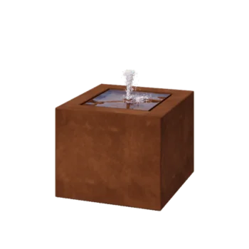 Фонтан от кортенова стомана - Lyra - 50 x 50 x 40 cm - C LED осветление